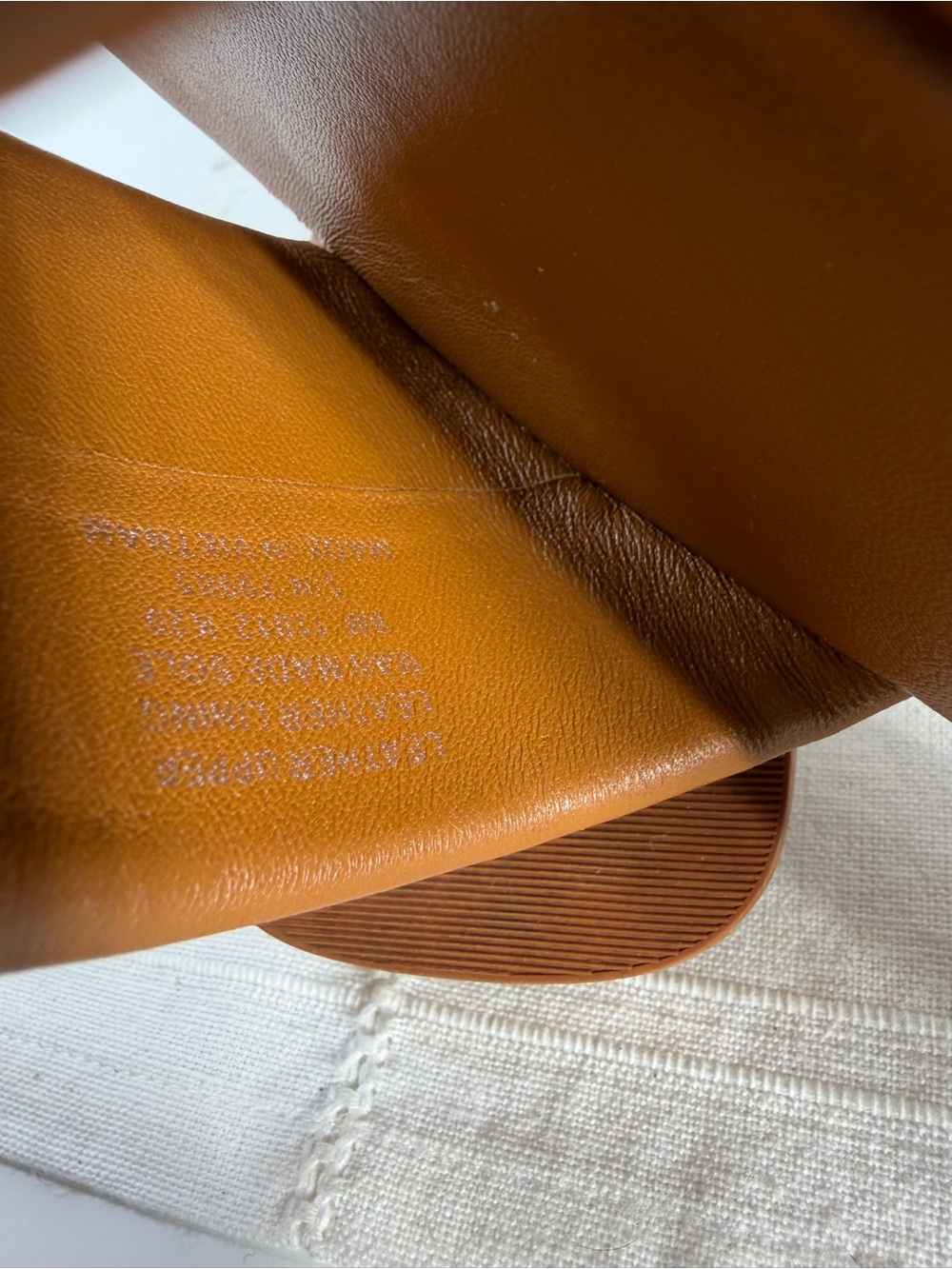 Tory Burch Tan/Brown Leather Logo Slide Sandals - Picture 7 of 7